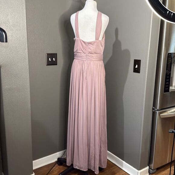 Birdy Grey Pink Halter Kiko Dusty Rose Bridesmaid Wedding Guest Prom Dress - Picture 12 of 14